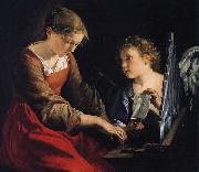 GENTILESCHI, Orazio Saint Cecilia with an Angel Sweden oil painting artist